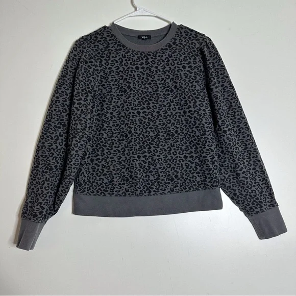 Rails Marcie charcoal mini cheetah print lounge sweatshirt - Picture 3 of 7